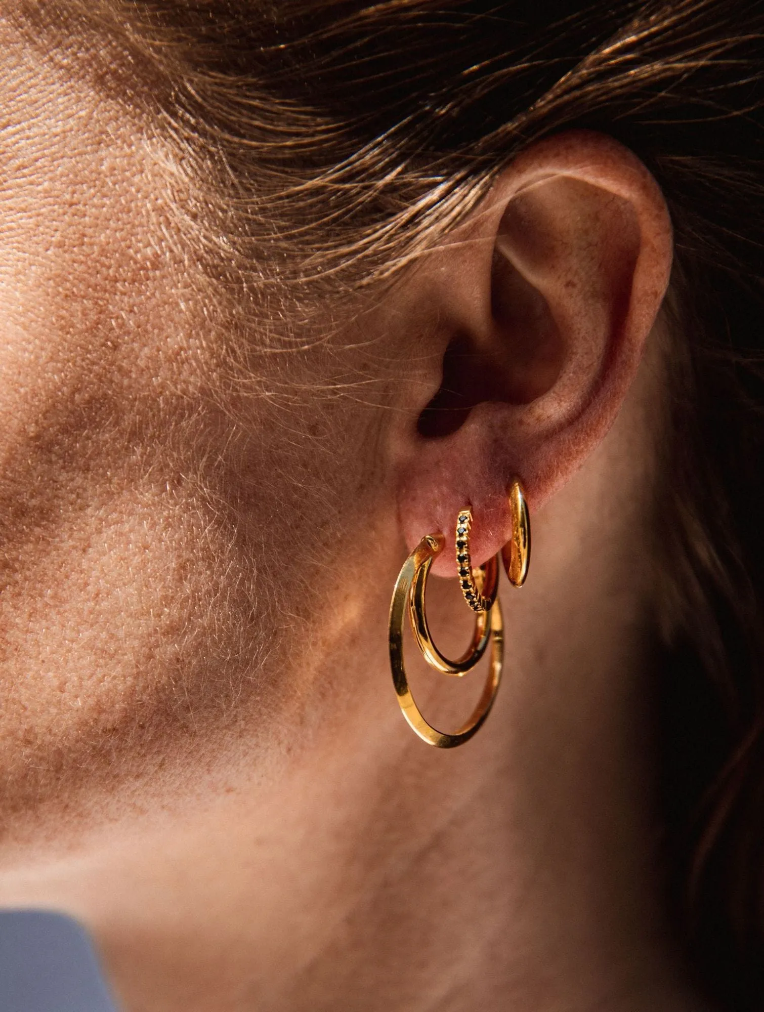 IX Double Hoops Gold Plated Hoops