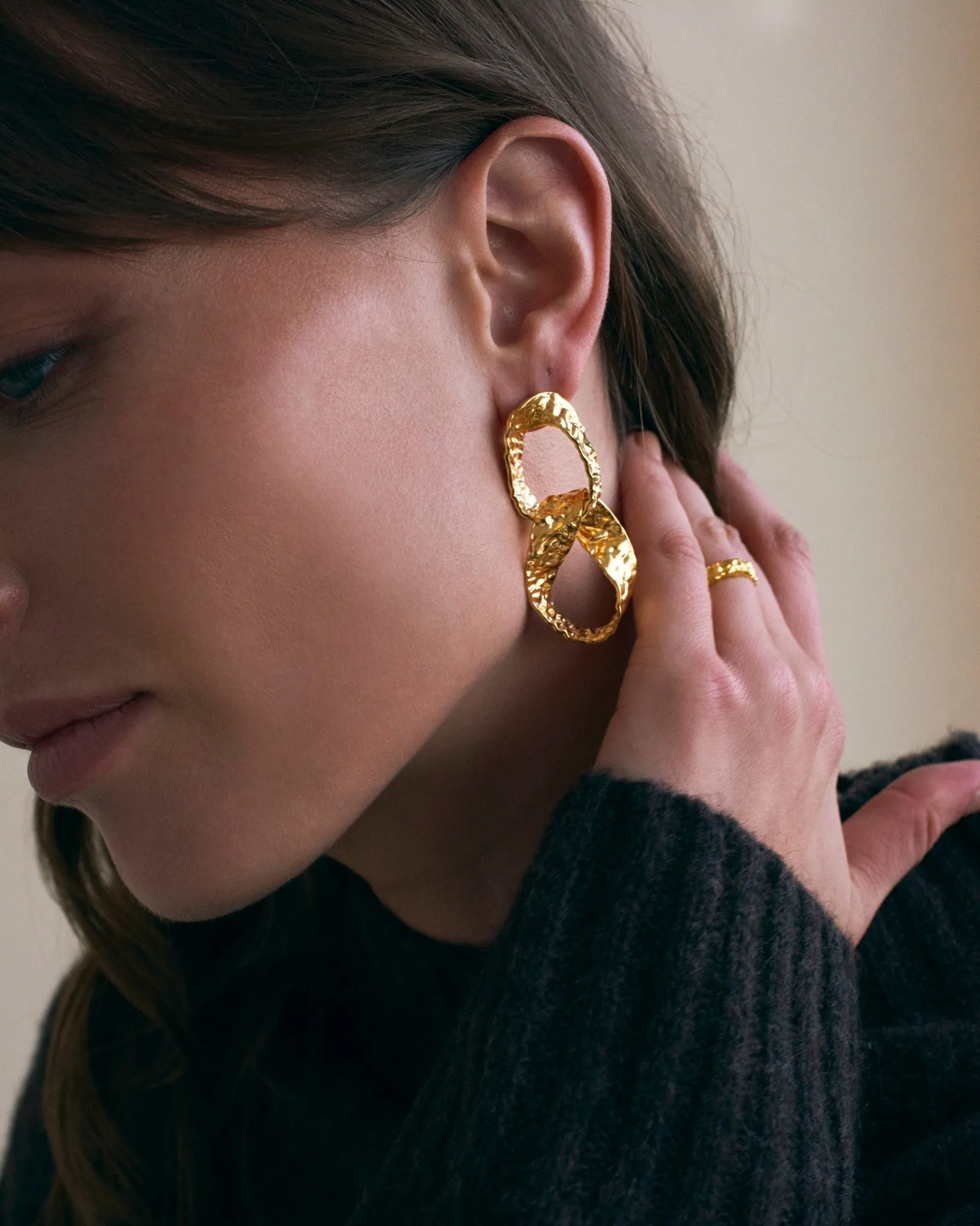 IX Double Hoops Gold Plated Hoops