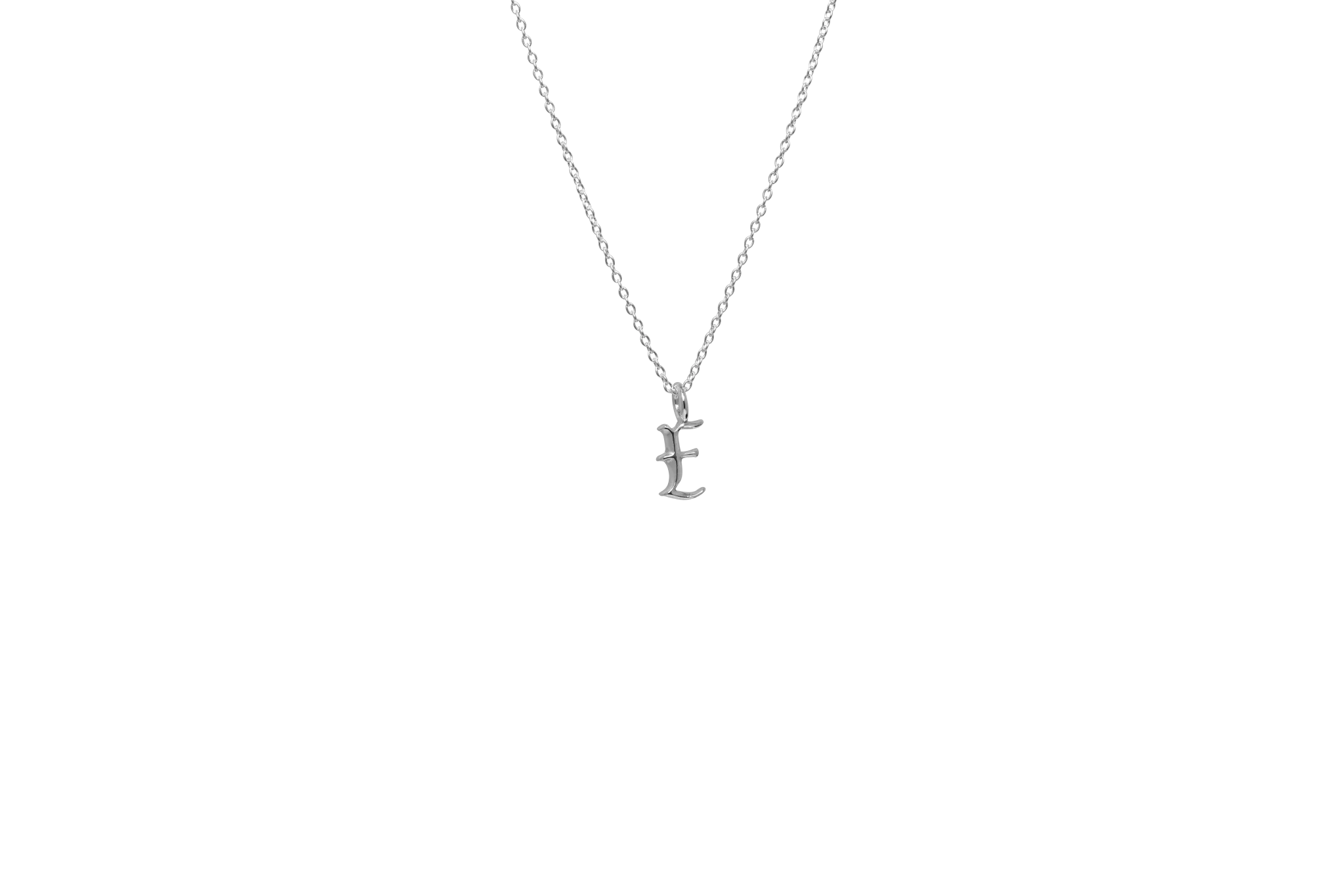 IX E Letter Silver Pendant