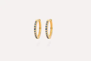 IX Eternity Blue Gold Plated Hoops