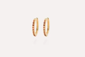 IX Eternity Red Gold Plated Hoops