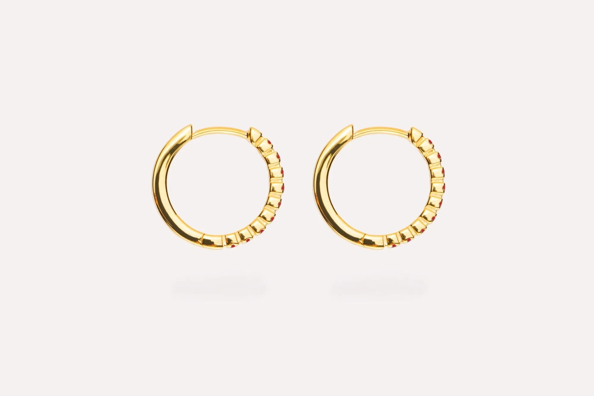 IX Eternity Red Gold Plated Hoops