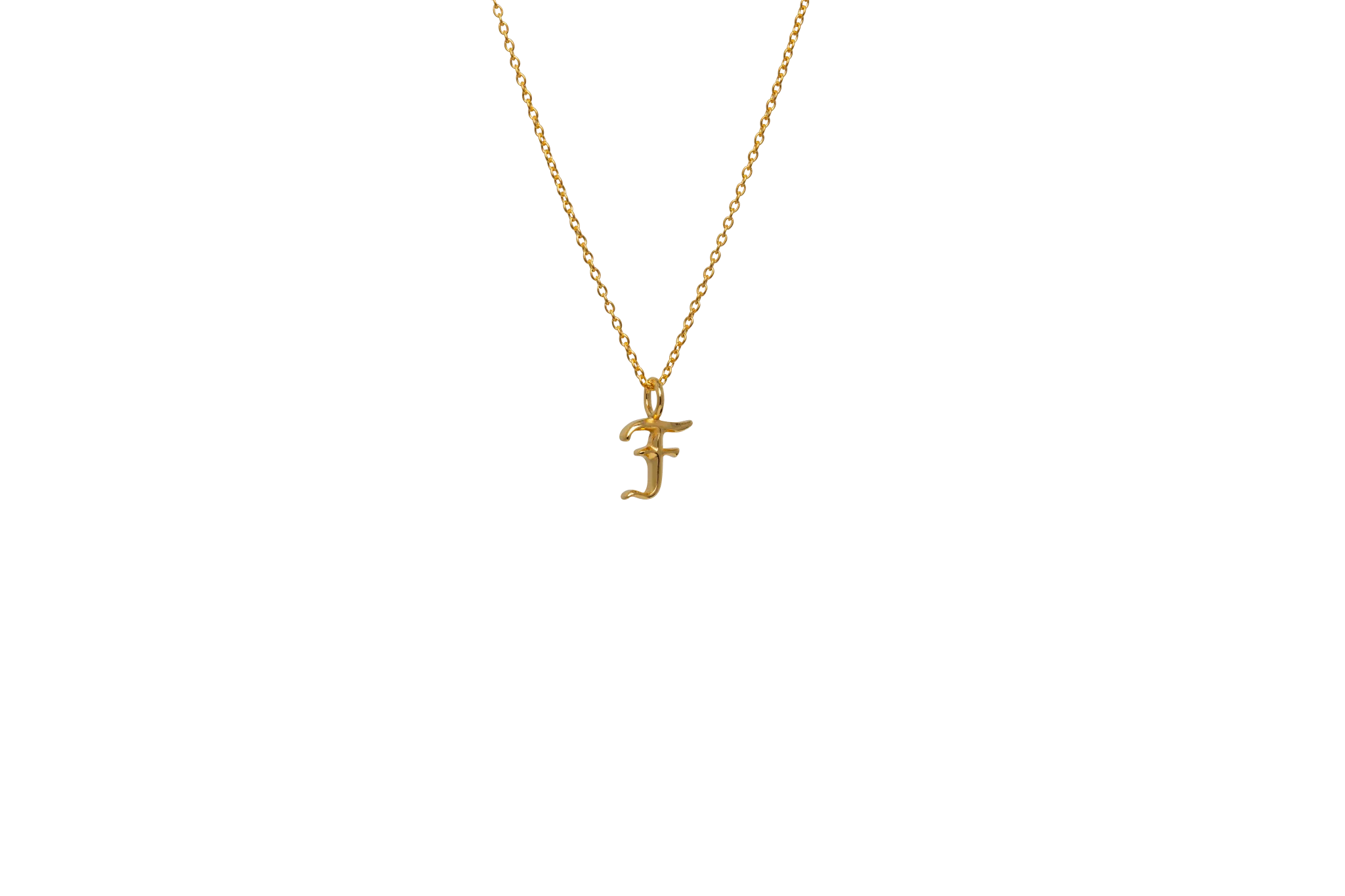 IX F Letter 22K Gold Plated Pendant