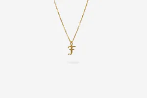 IX F Letter 22K Gold Plated Pendant