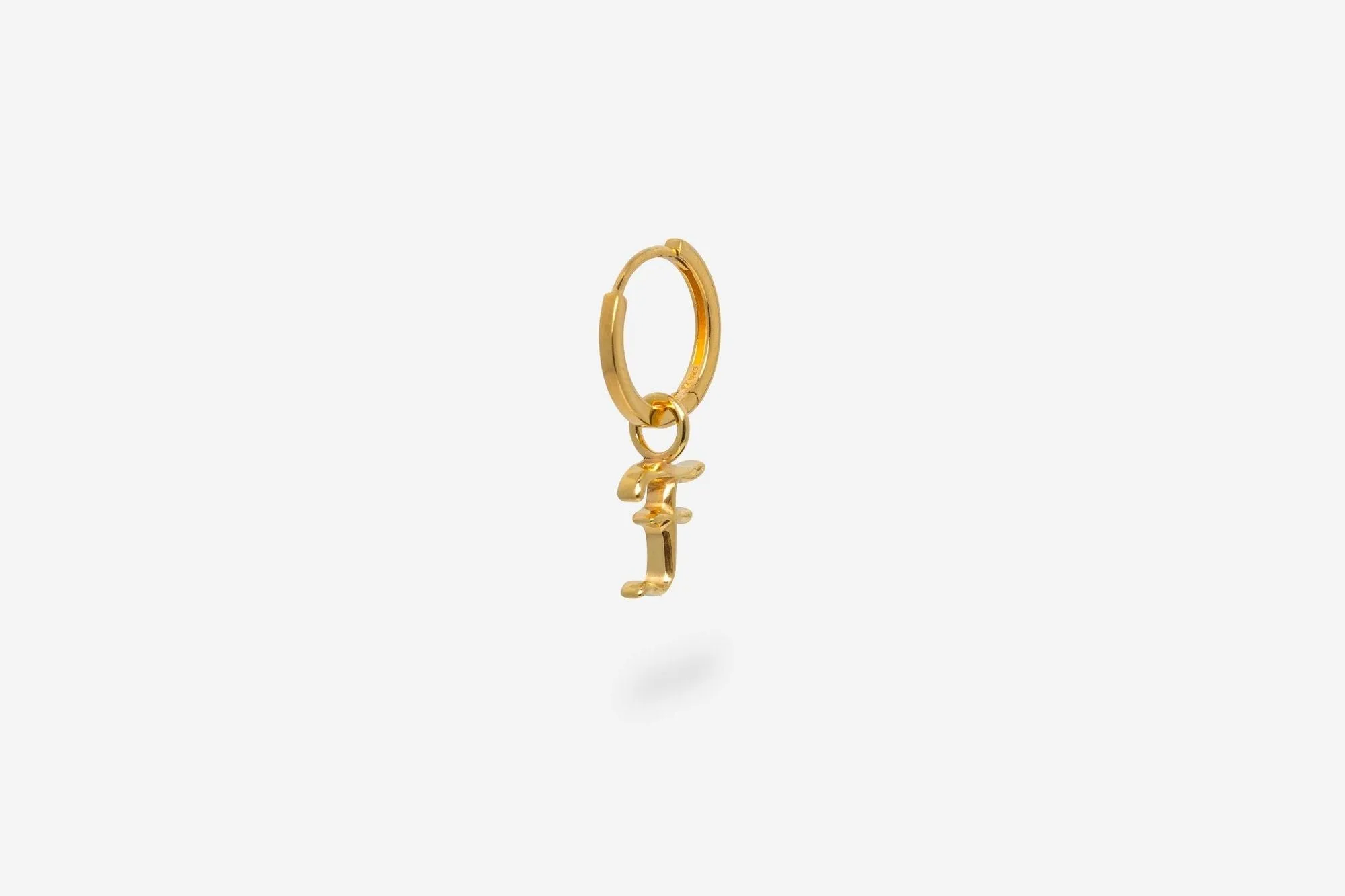 IX F Letter 22K Gold Plated Pendant