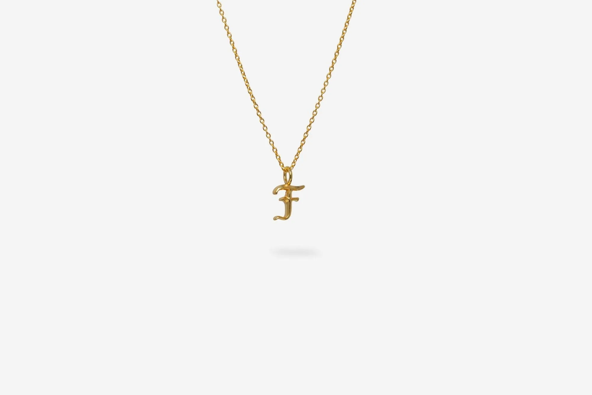 IX F Letter 22K Gold Plated Pendant