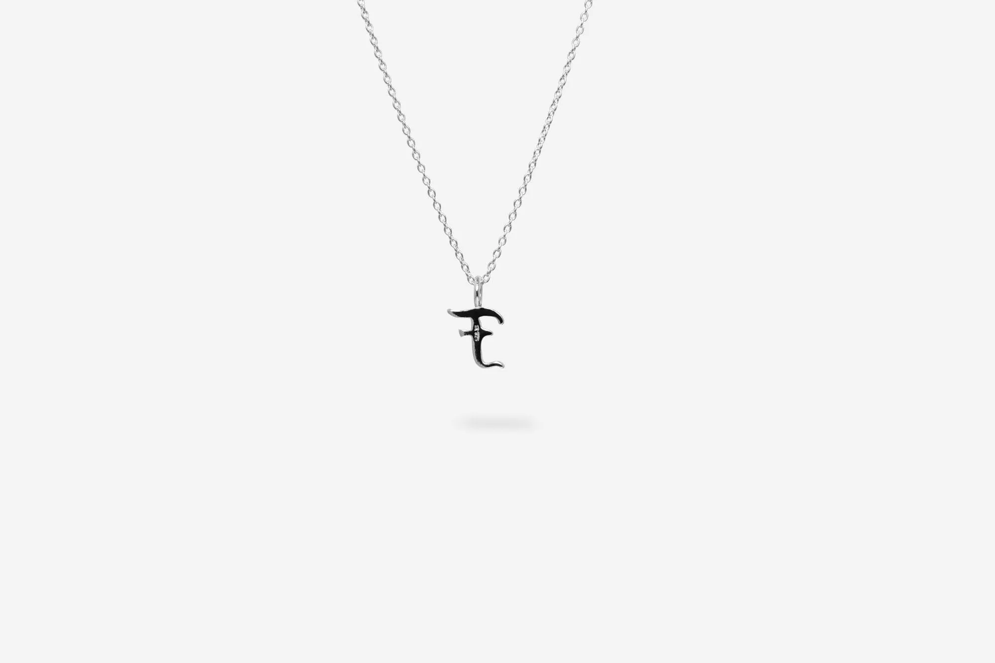IX F Letter Silver Pendant