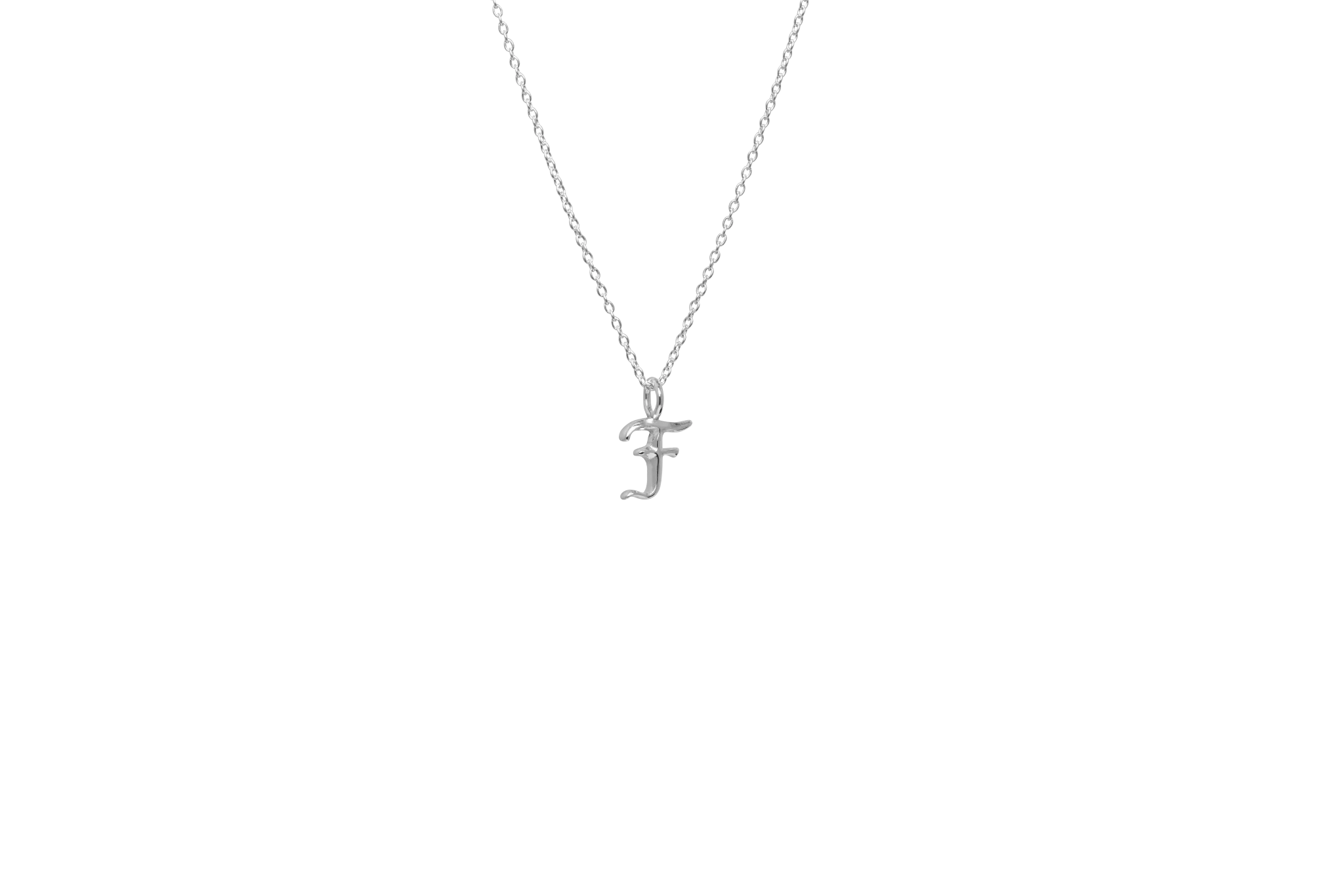 IX F Letter Silver Pendant