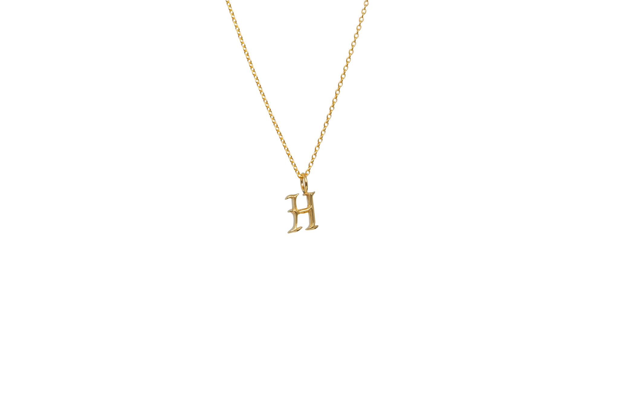 IX H Letter 22K Gold Plated Pendant