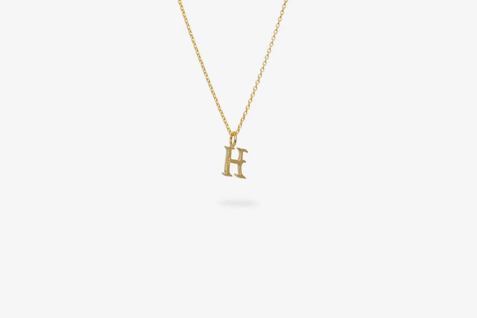 IX H Letter 22K Gold Plated Pendant