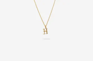 IX H Letter 22K Gold Plated Pendant