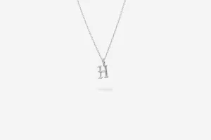 IX H Letter Silver Pendant