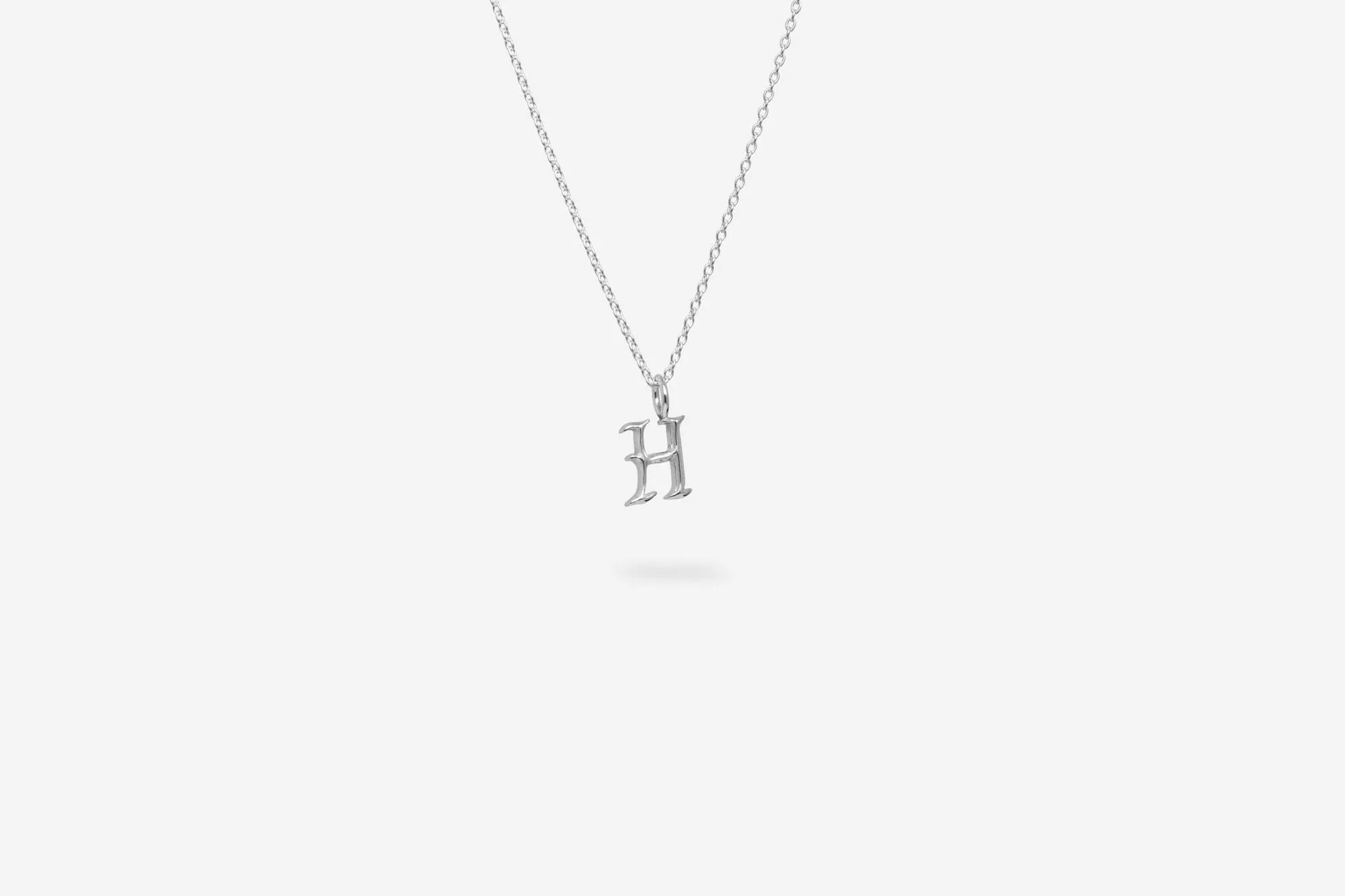 IX H Letter Silver Pendant