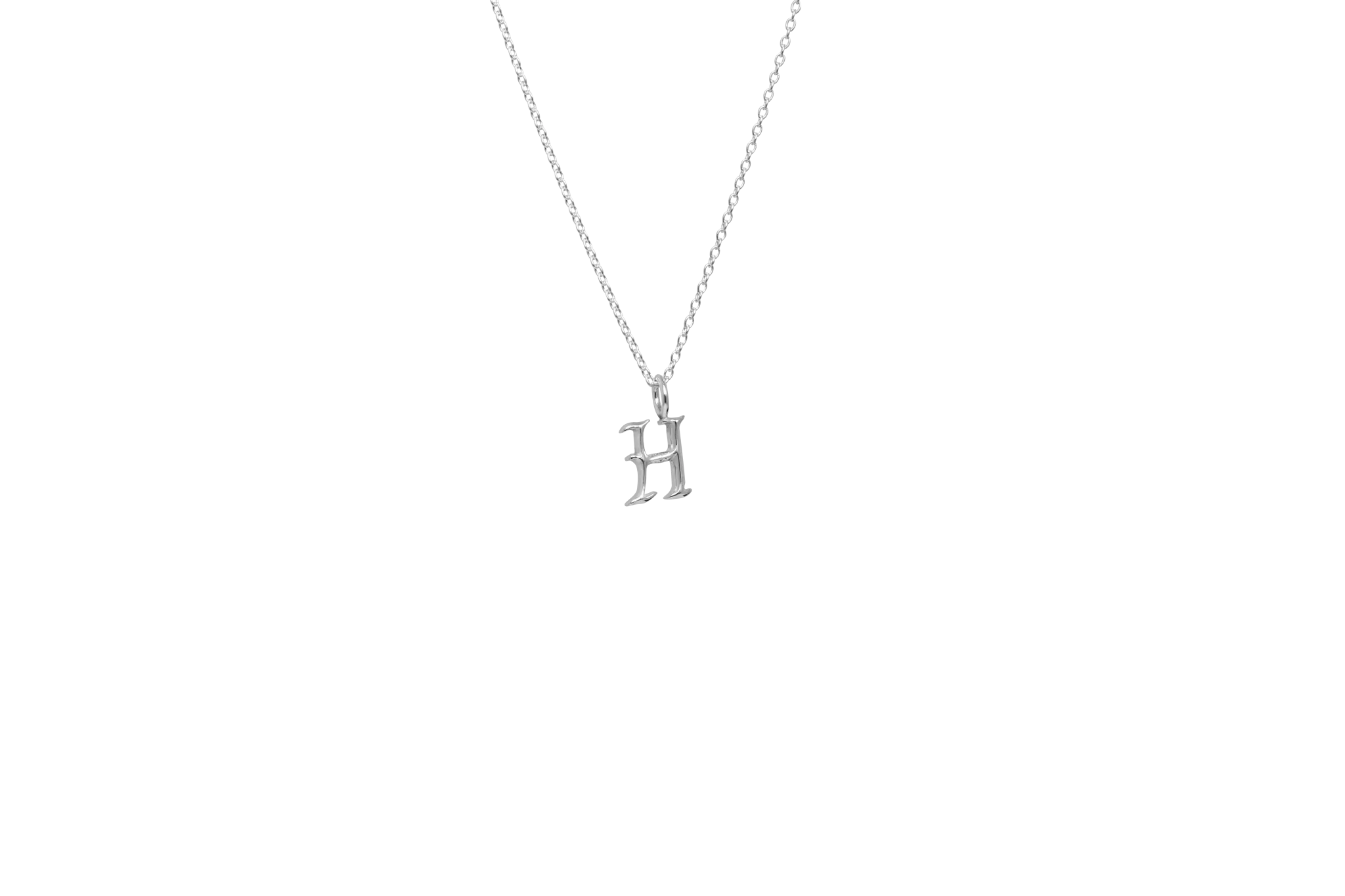 IX H Letter Silver Pendant