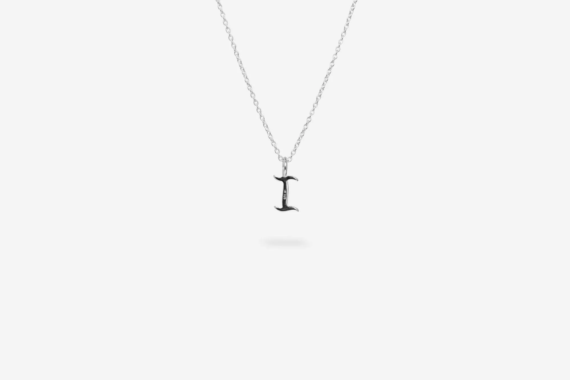 IX I Letter Silver Pendant