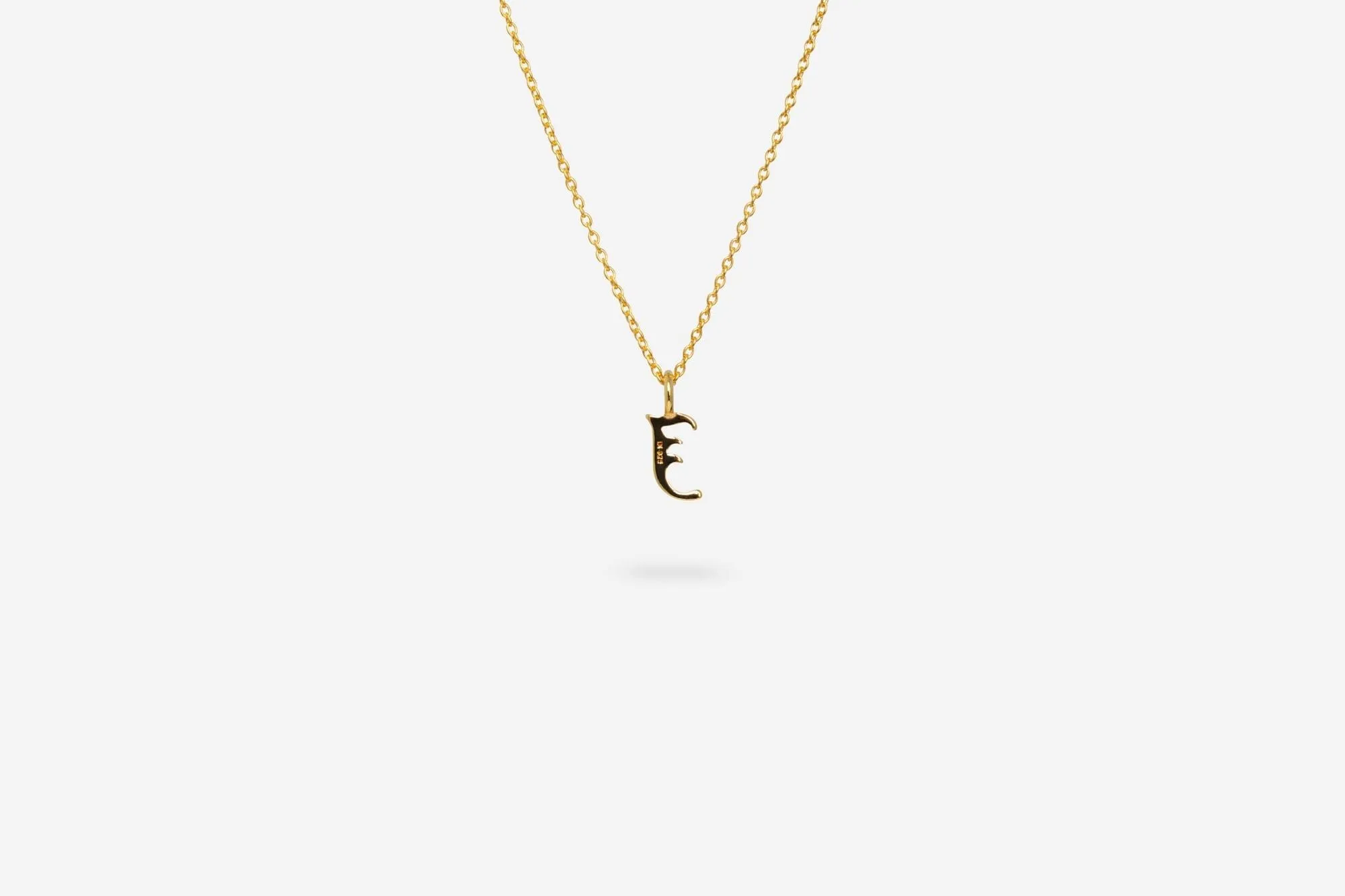 IX J Letter 22K Gold Plated Pendant