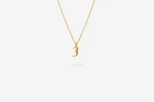 IX J Letter 22K Gold Plated Pendant
