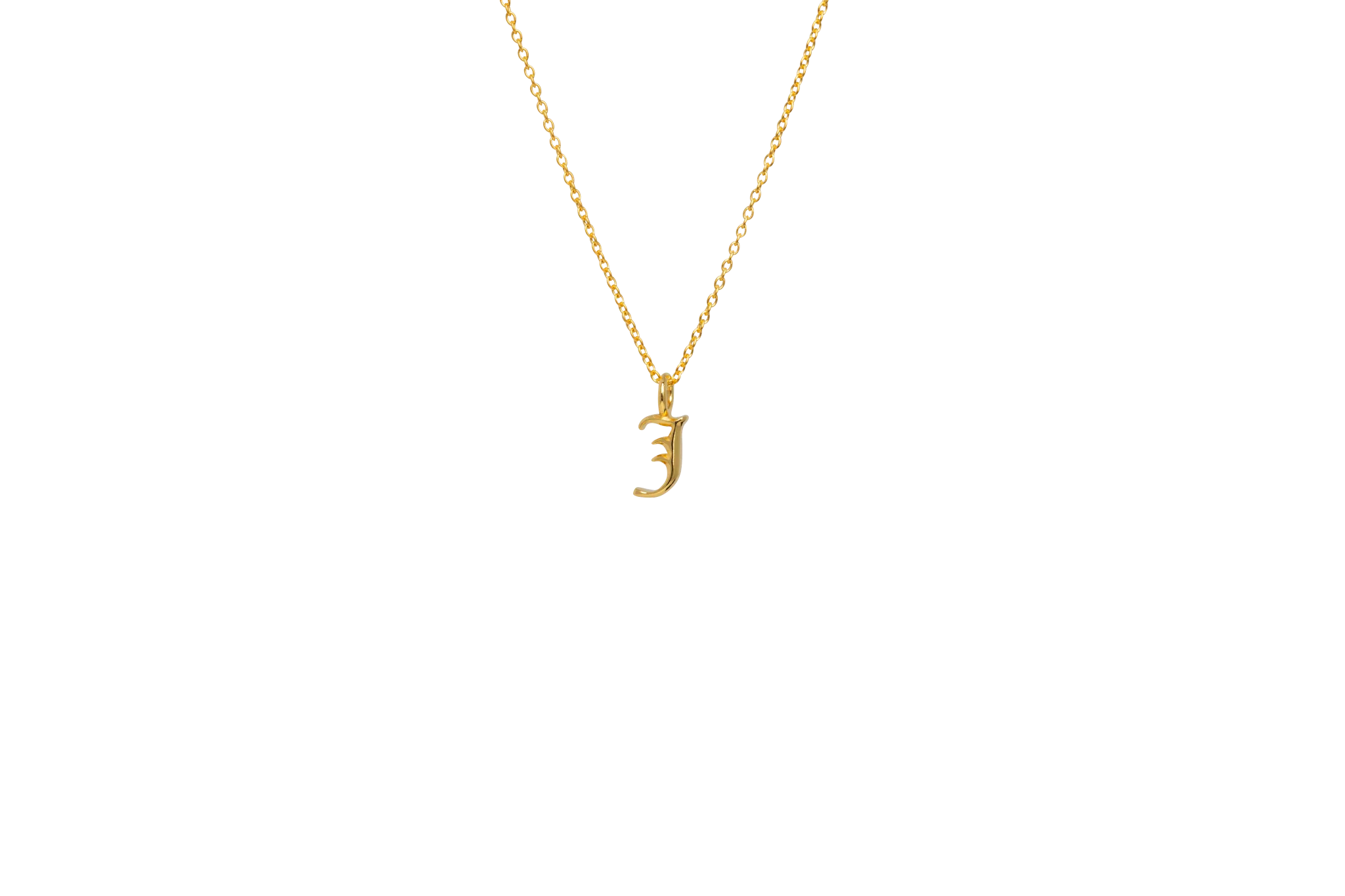 IX J Letter 22K Gold Plated Pendant