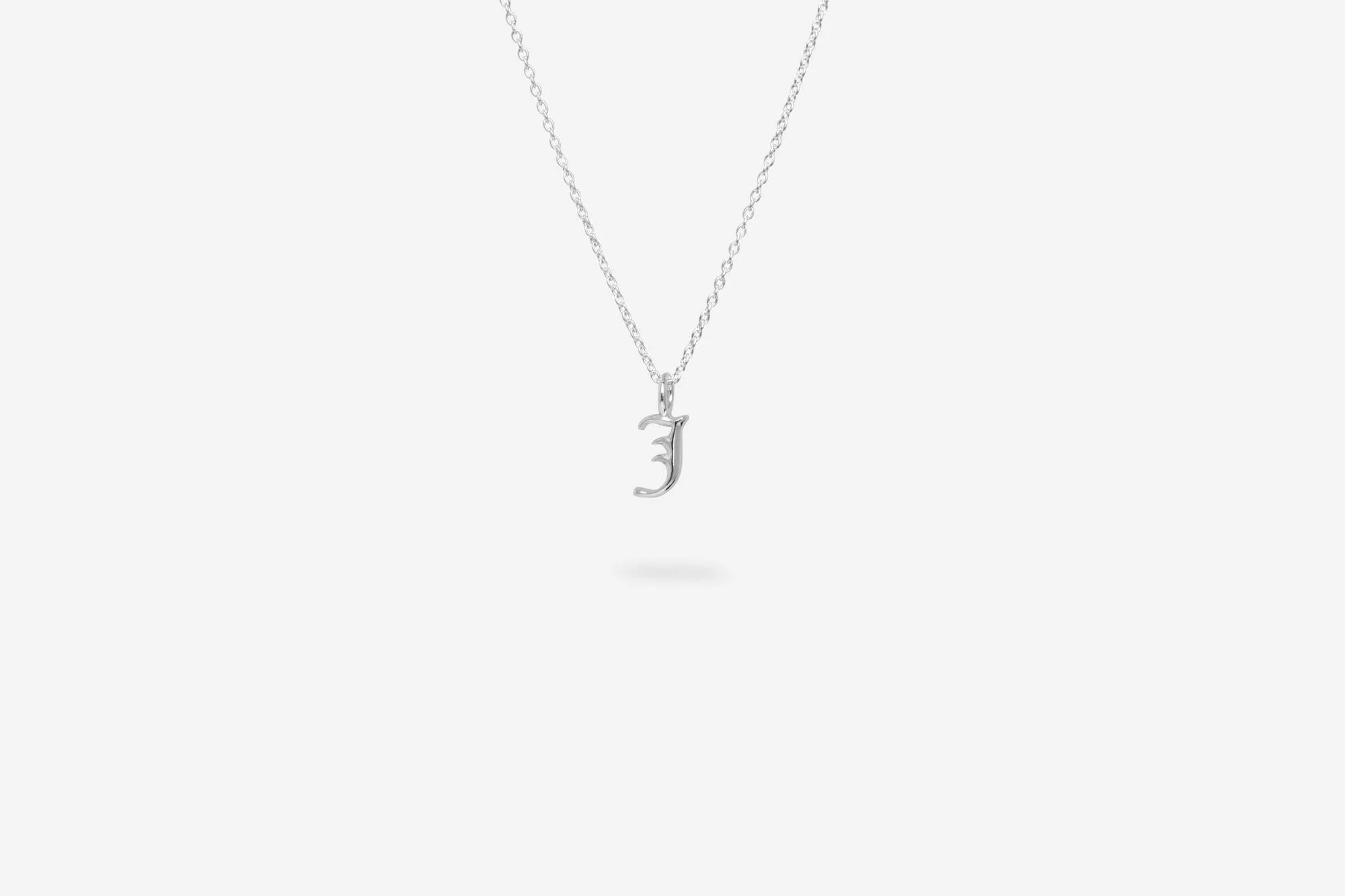IX J Letter Silver Pendant