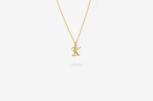 IX K Letter 22K Gold Plated Pendant