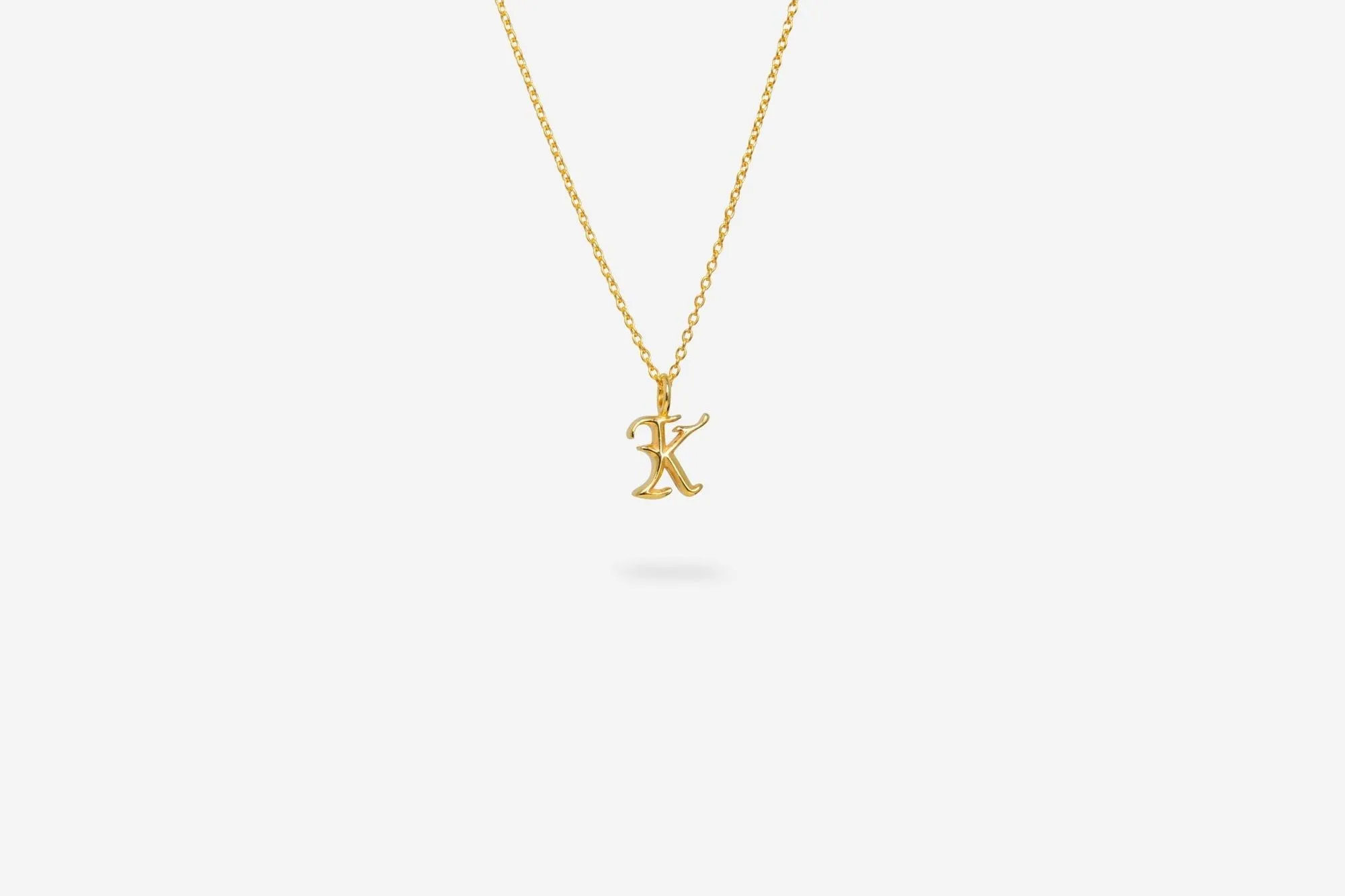 IX K Letter 22K Gold Plated Pendant