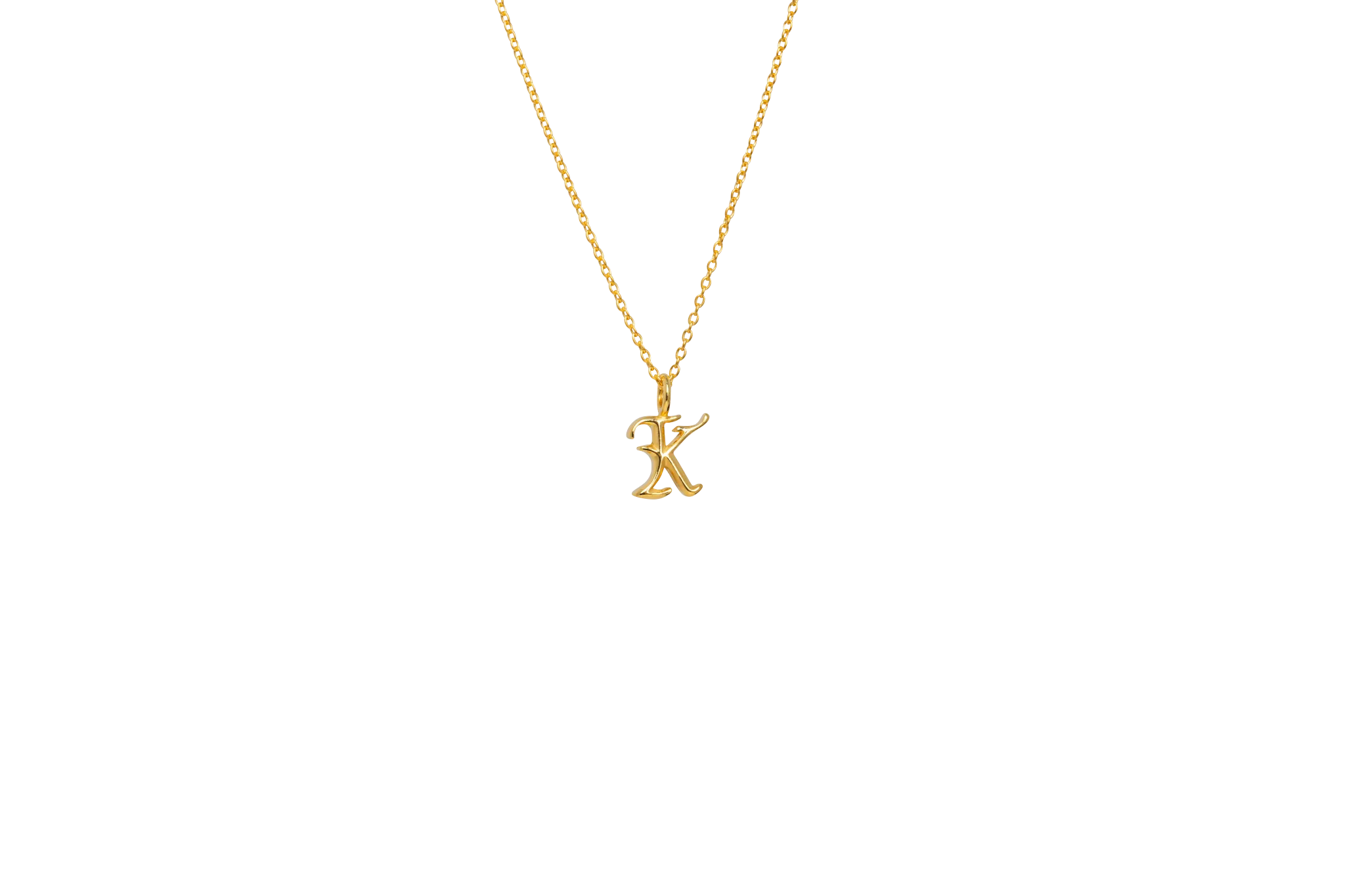 IX K Letter 22K Gold Plated Pendant