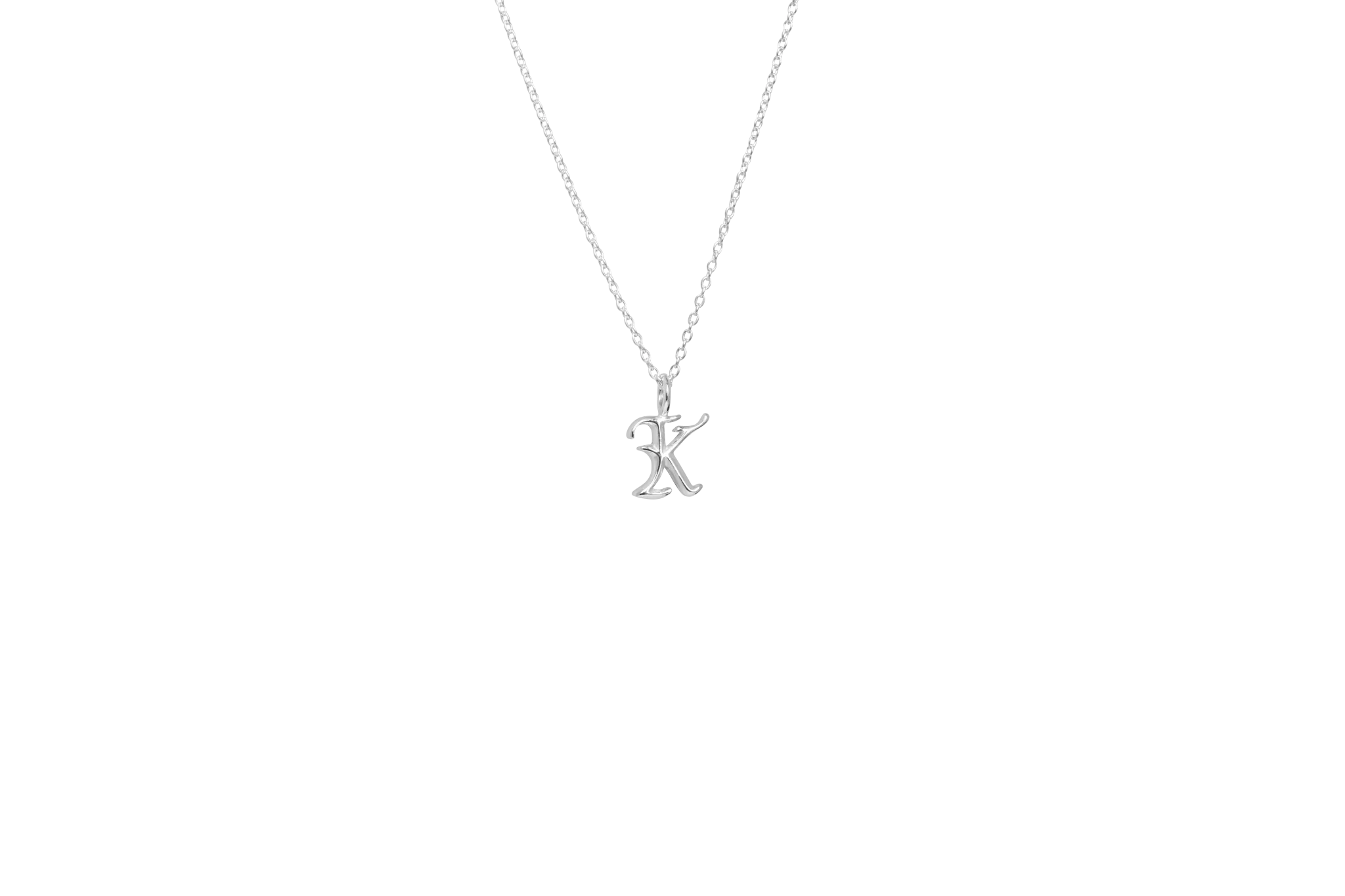 IX K Letter Silver Pendant