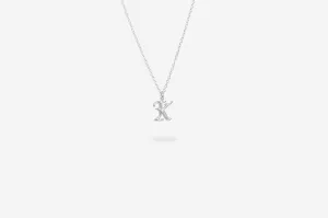 IX K Letter Silver Pendant
