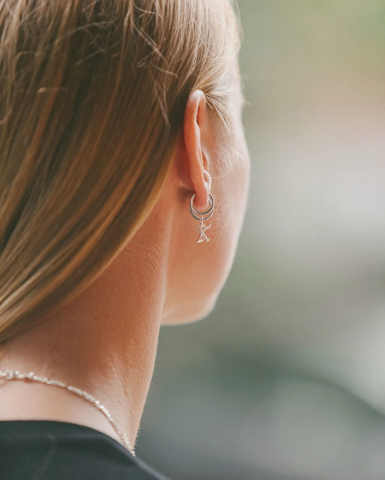 IX K Letter Silver Pendant