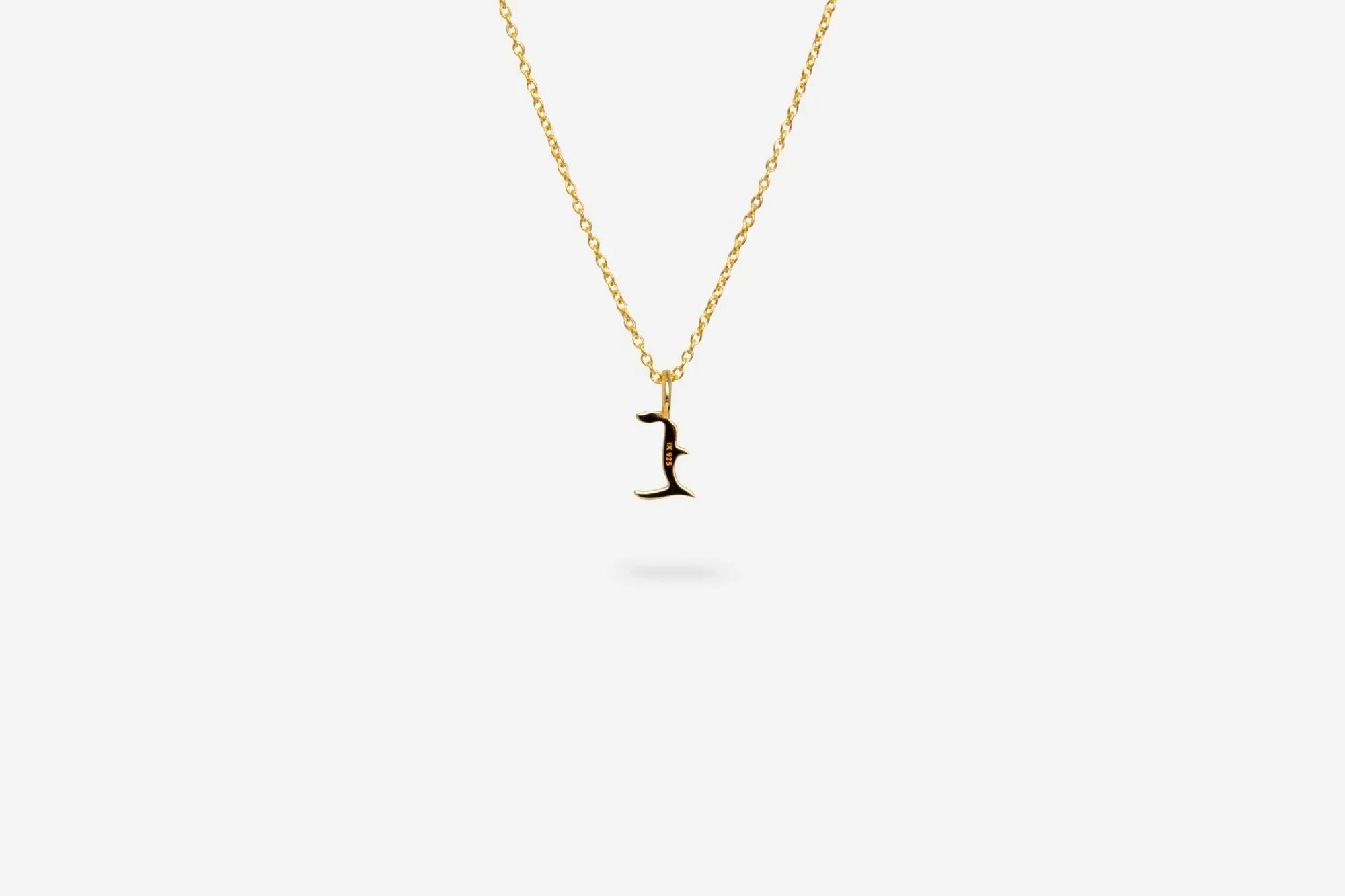 IX L Letter 22K Gold Plated Pendant