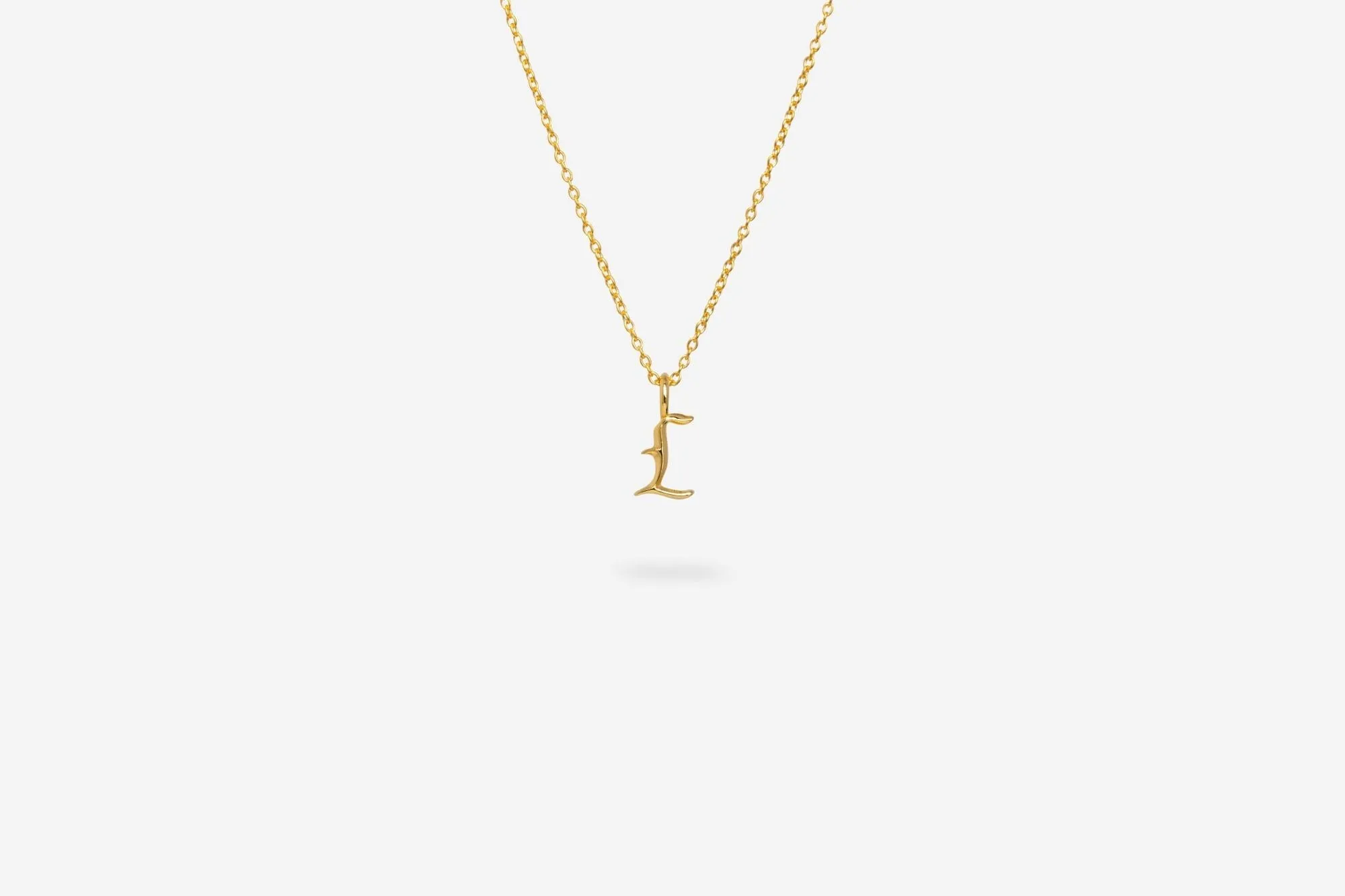 IX L Letter 22K Gold Plated Pendant