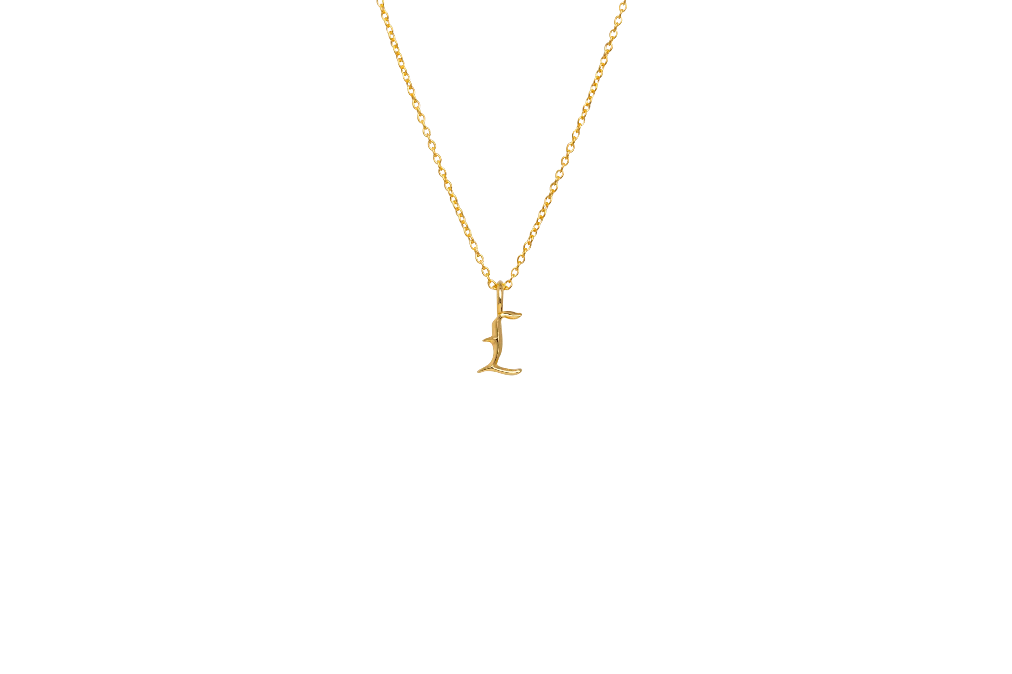 IX L Letter 22K Gold Plated Pendant