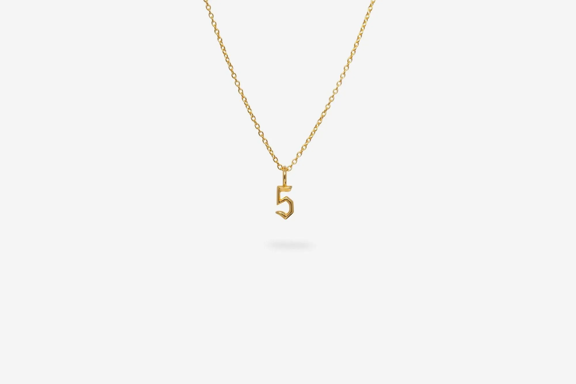 IX Lucky Number 5 Gold Plated Pendant