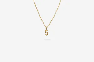 IX Lucky Number 5 Gold Plated Pendant