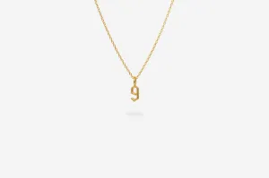 IX Lucky Number 9 Gold Plated Pendant