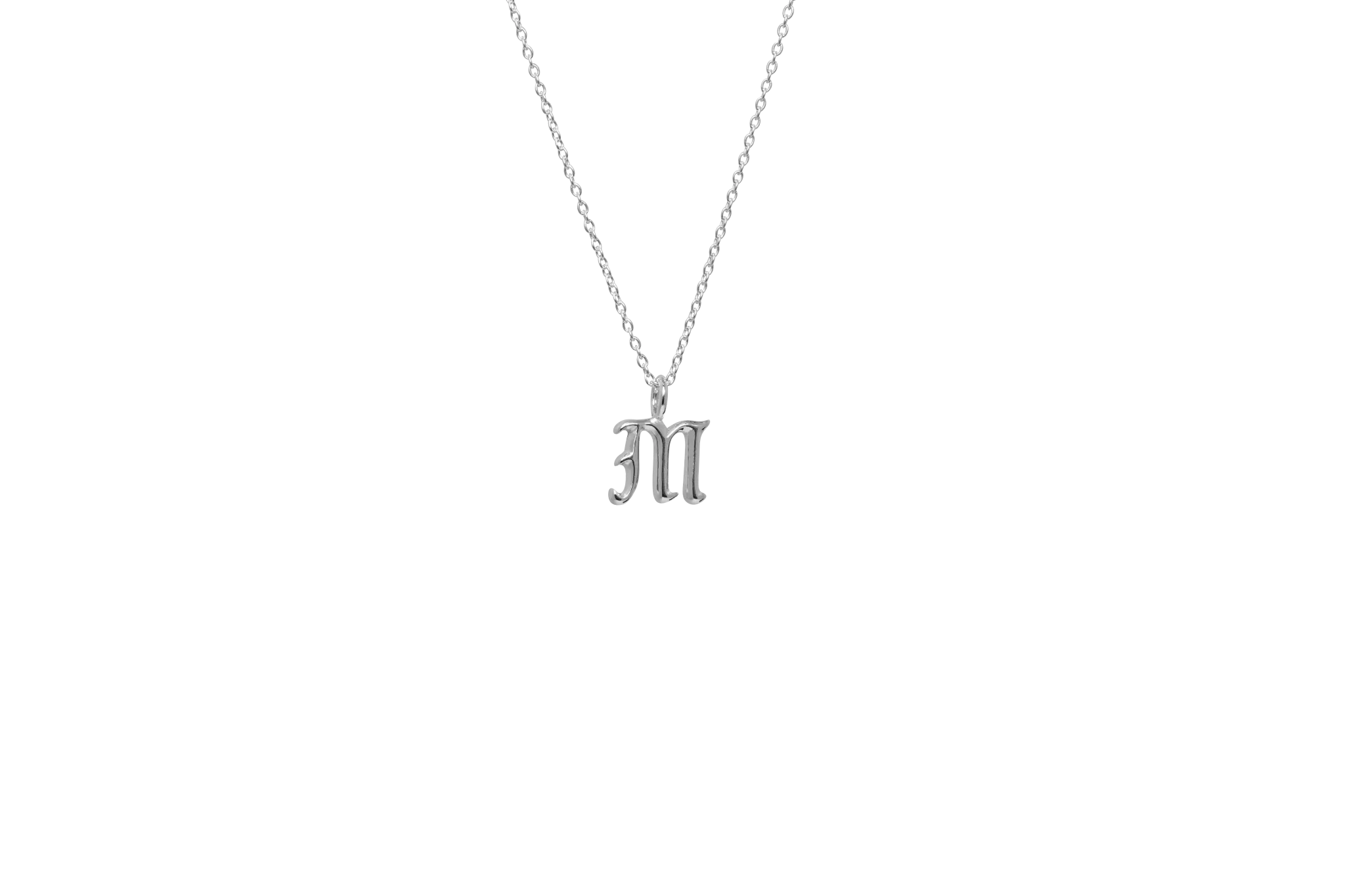 IX M Letter Silver Pendant