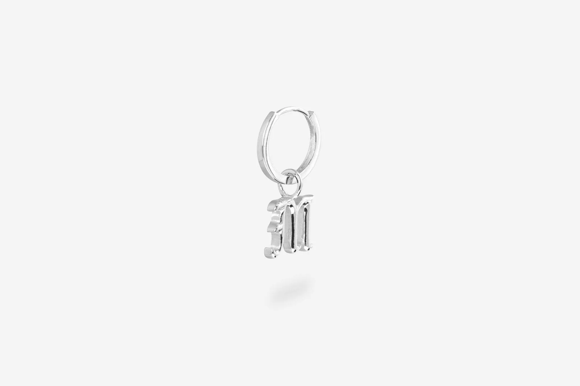 IX M Letter Silver Pendant