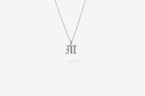 IX M Letter Silver Pendant