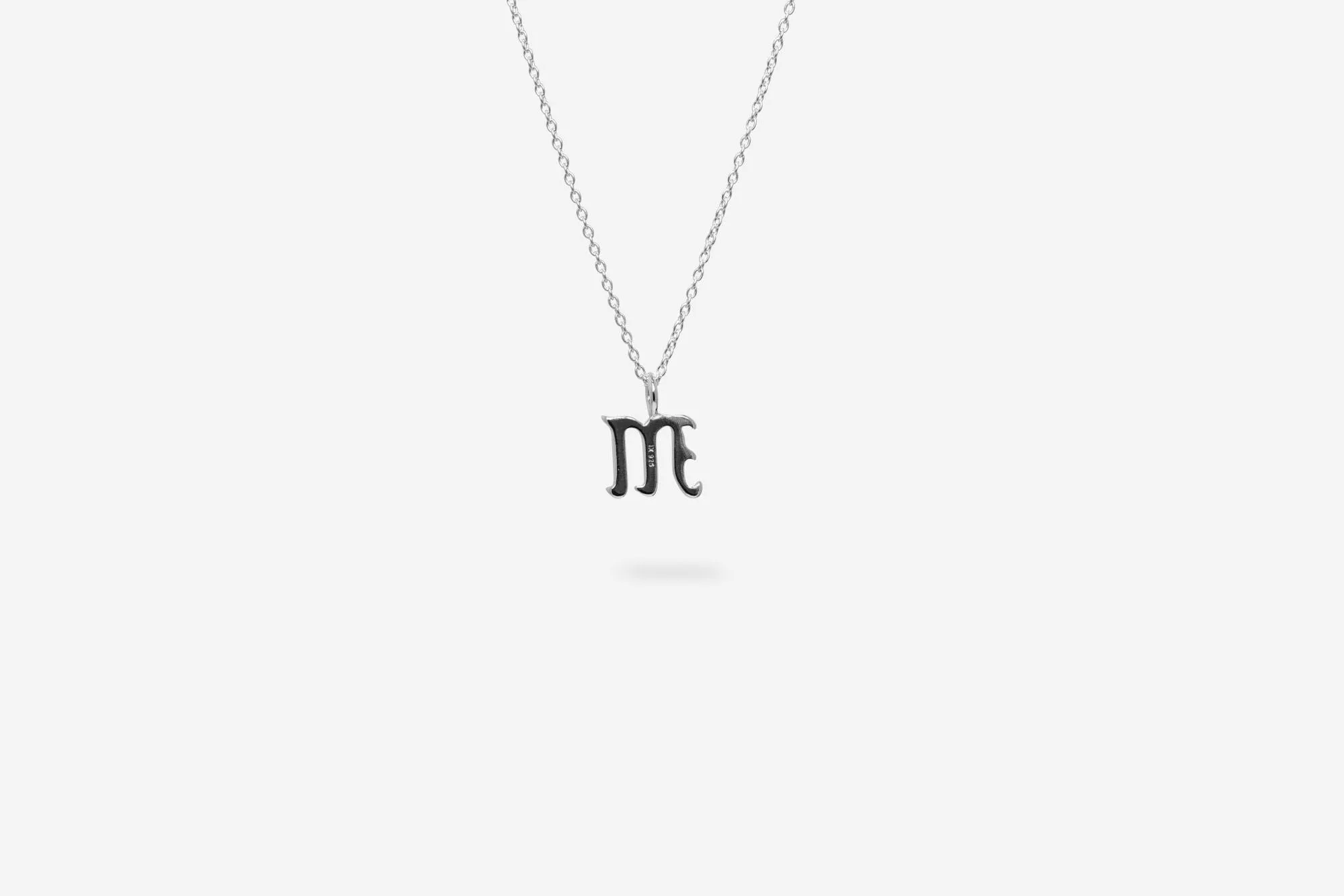 IX M Letter Silver Pendant