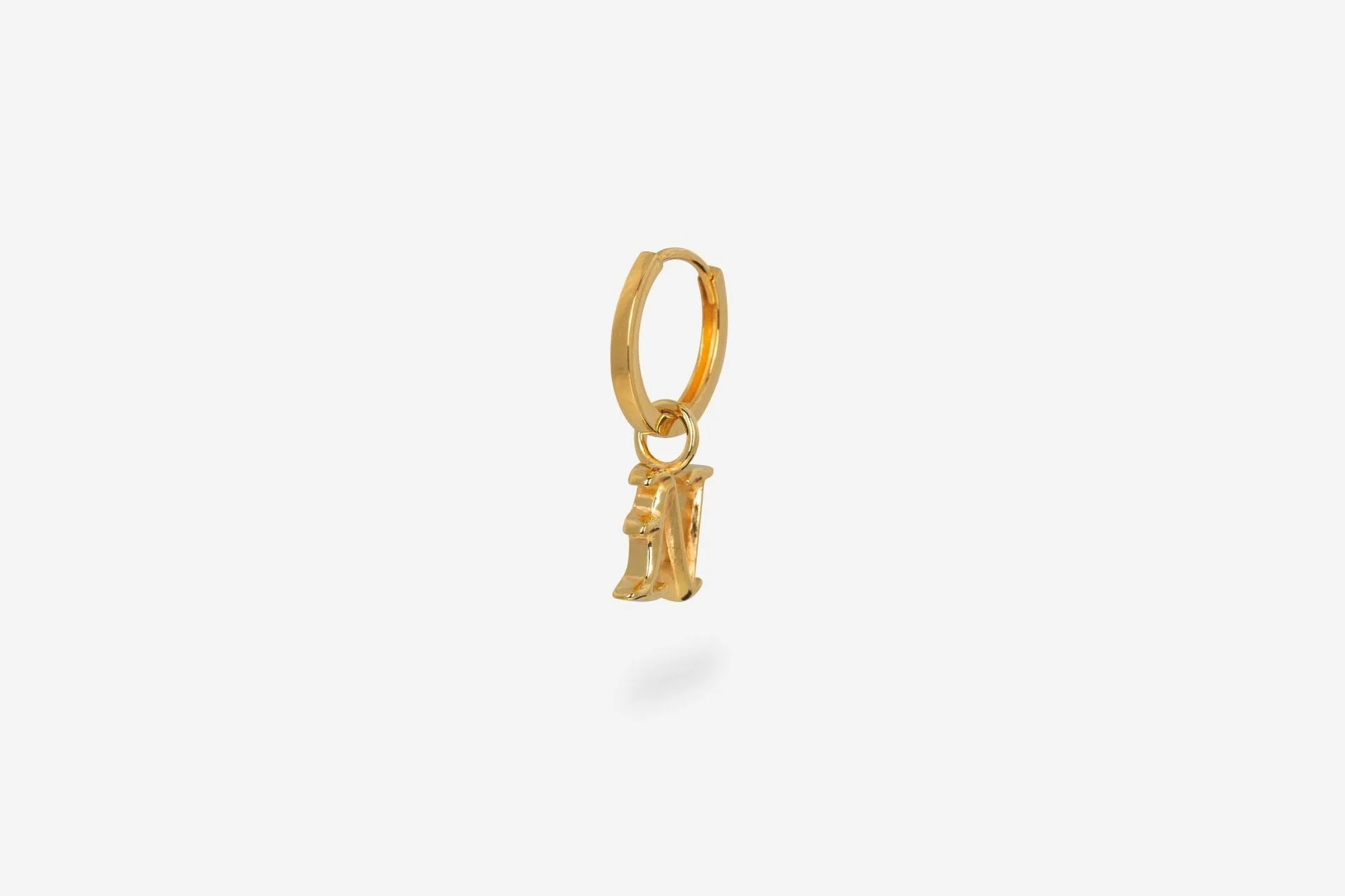 IX N Letter 22K Gold Plated Pendant
