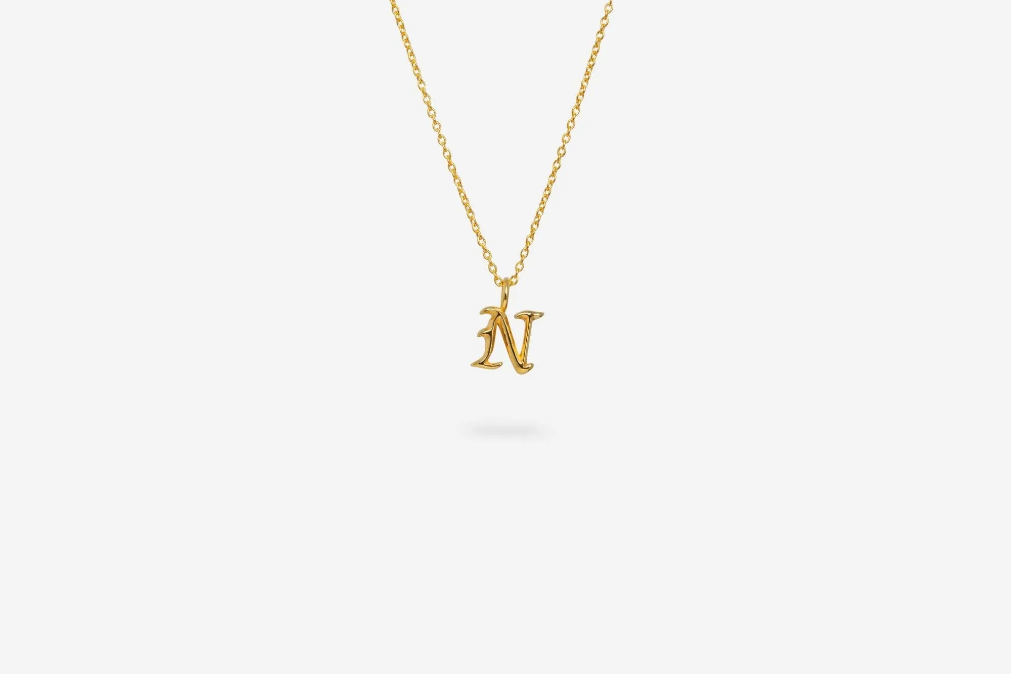 IX N Letter 22K Gold Plated Pendant