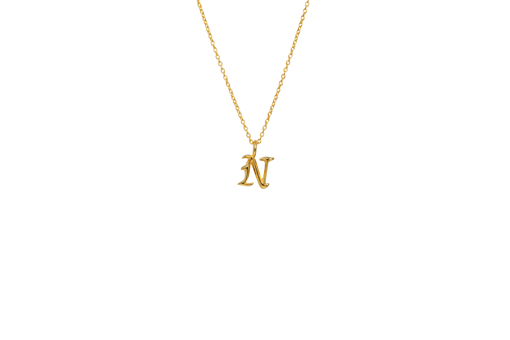 IX N Letter 22K Gold Plated Pendant
