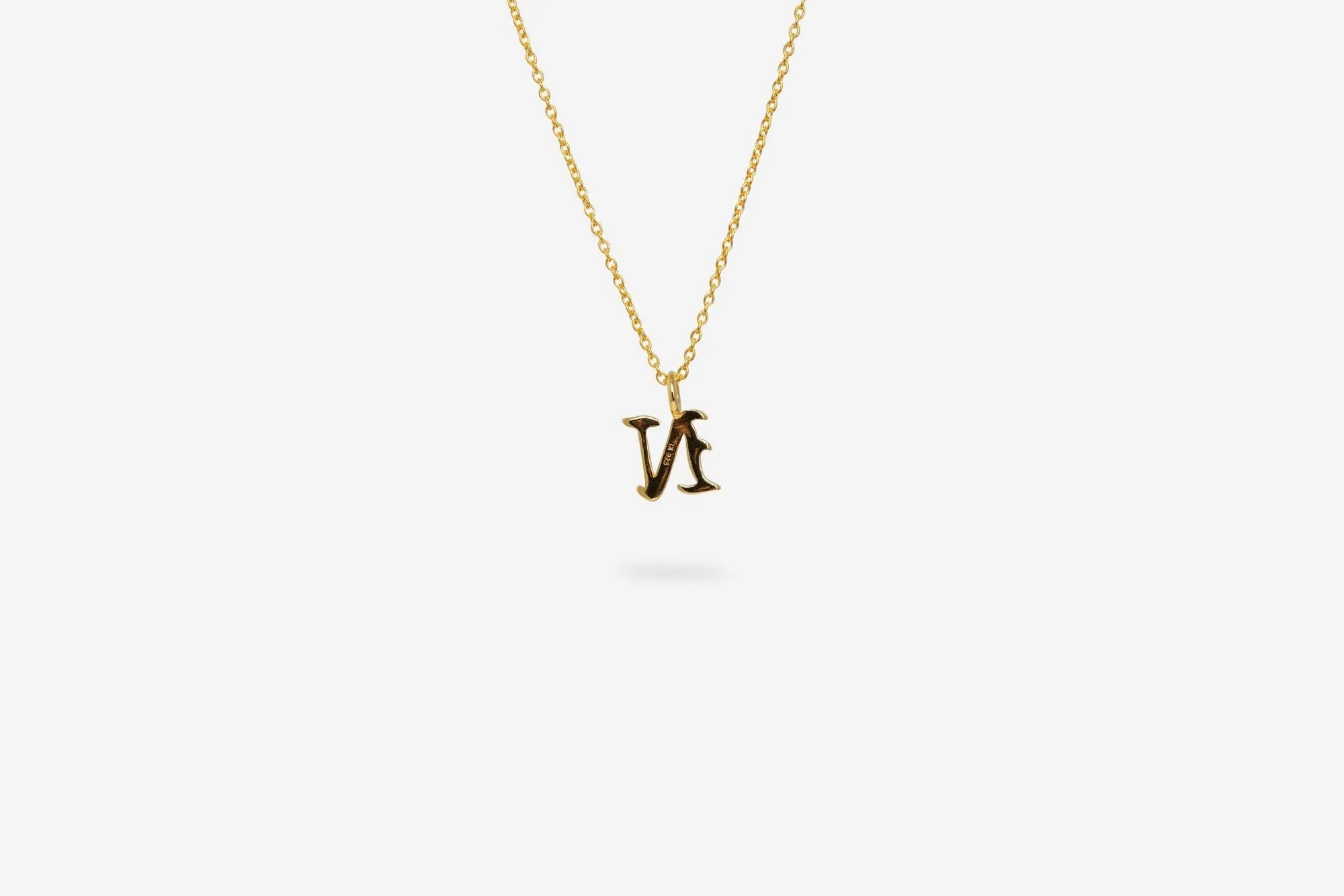 IX N Letter 22K Gold Plated Pendant