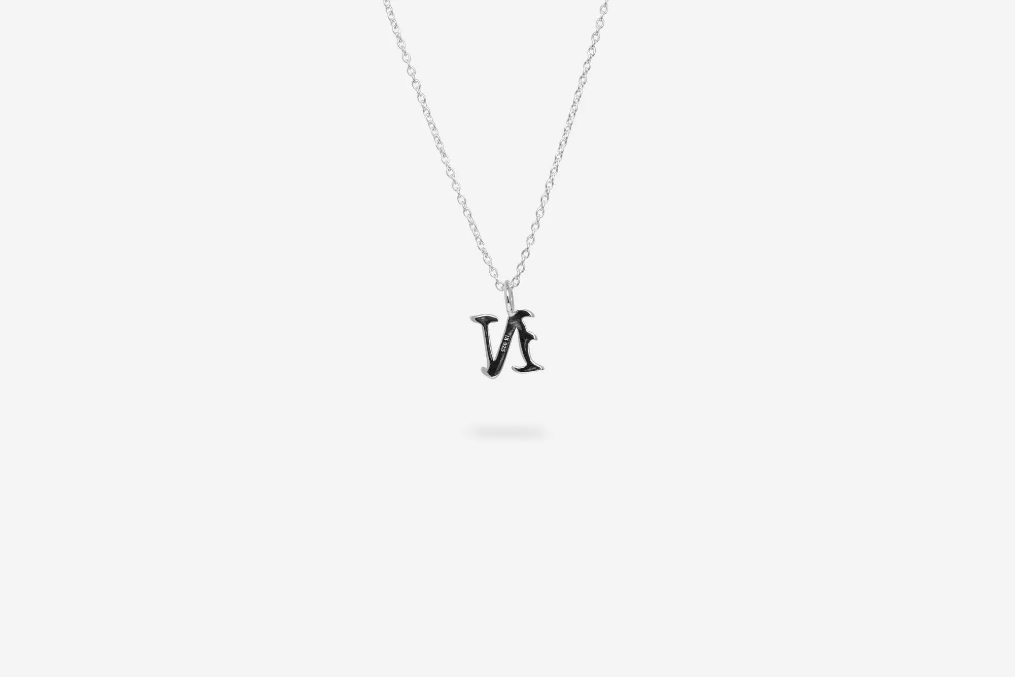 IX N Letter Silver Pendant