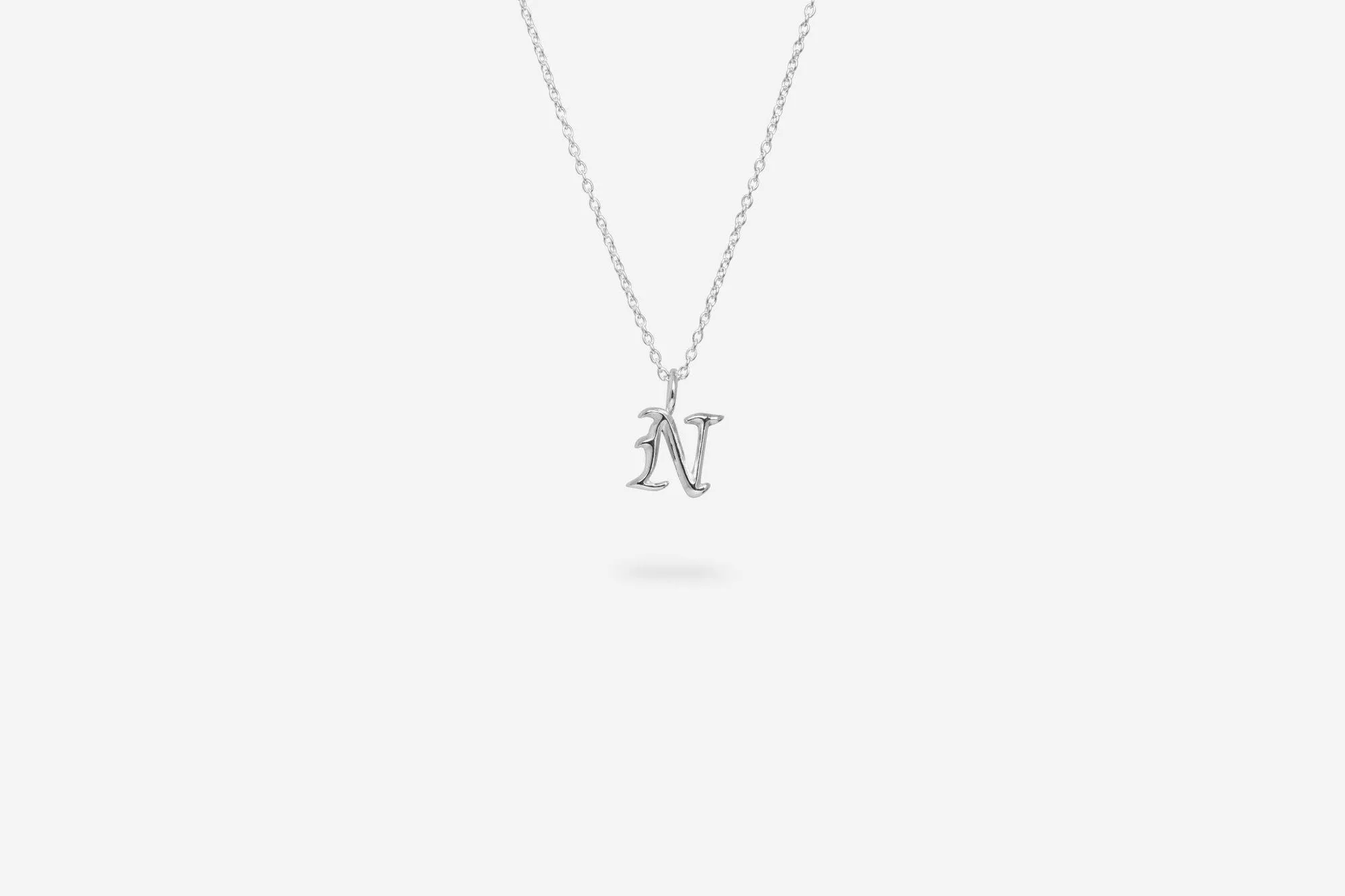 IX N Letter Silver Pendant