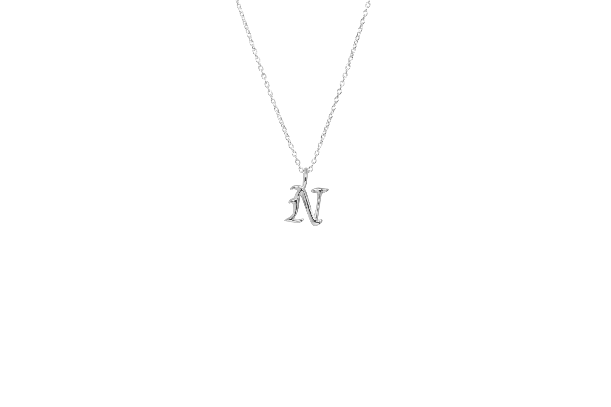 IX N Letter Silver Pendant
