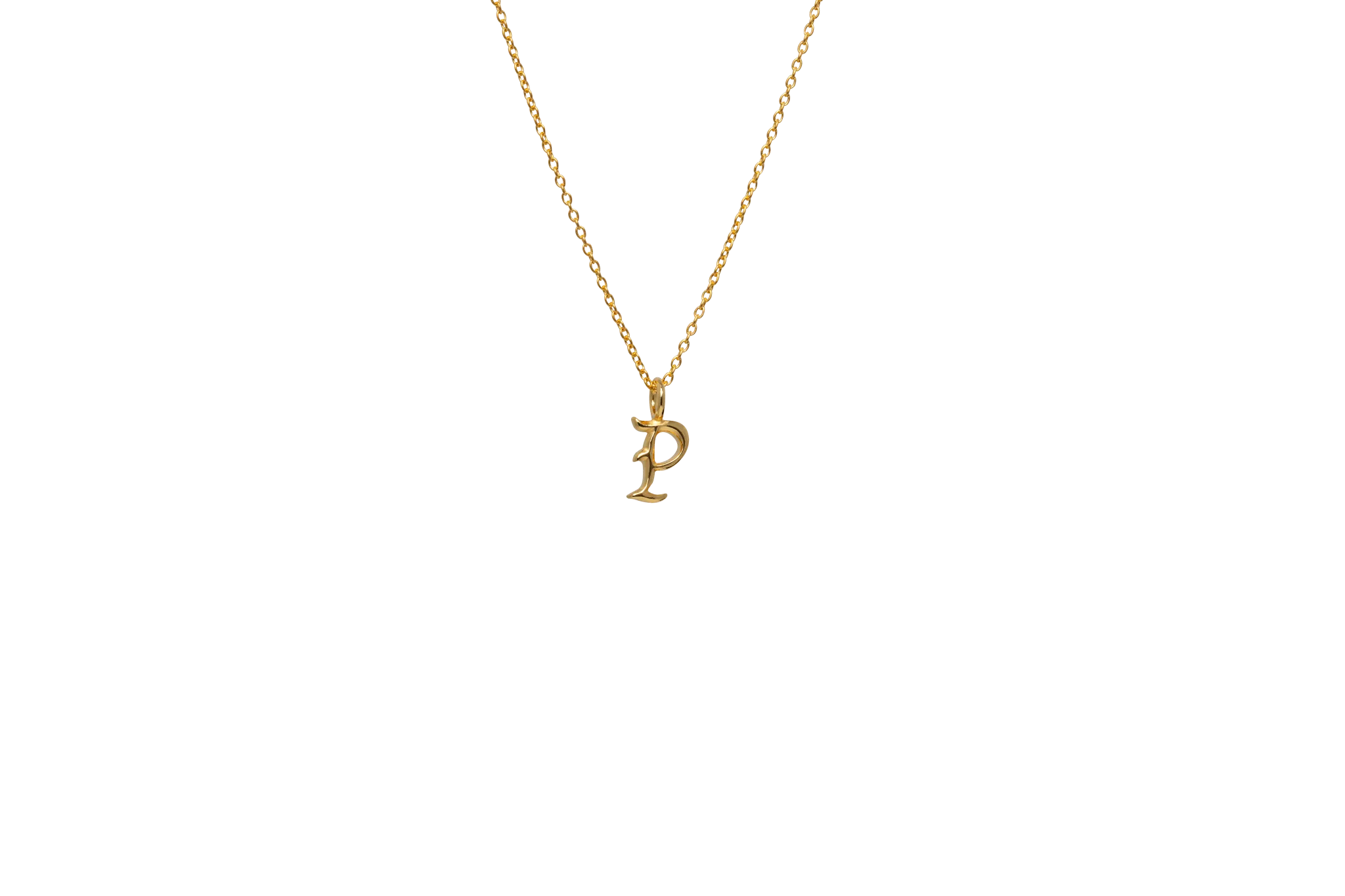 IX P Letter 22K Gold Plated Pendant