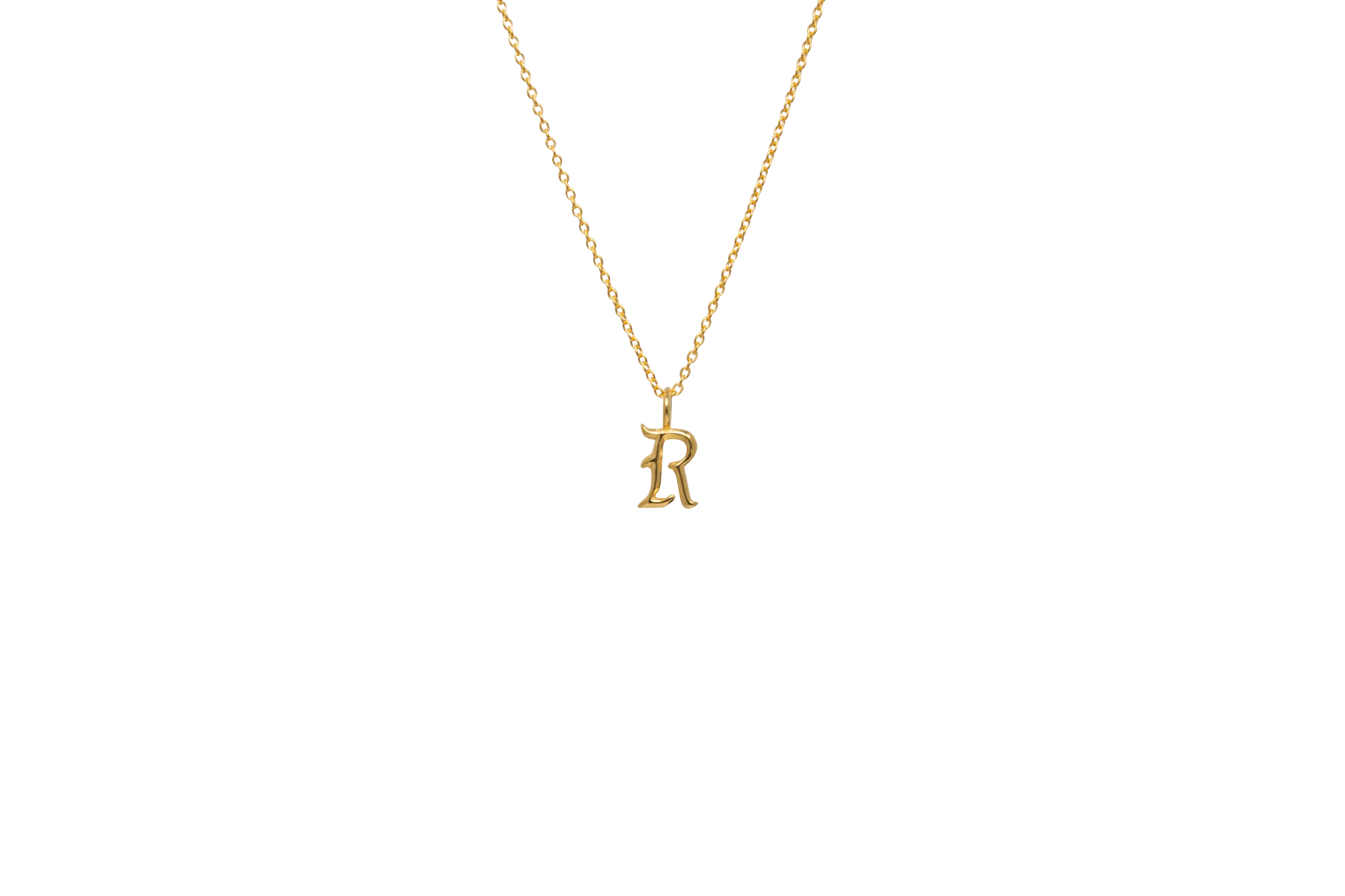 IX R Letter 22K Gold Plated Pendant