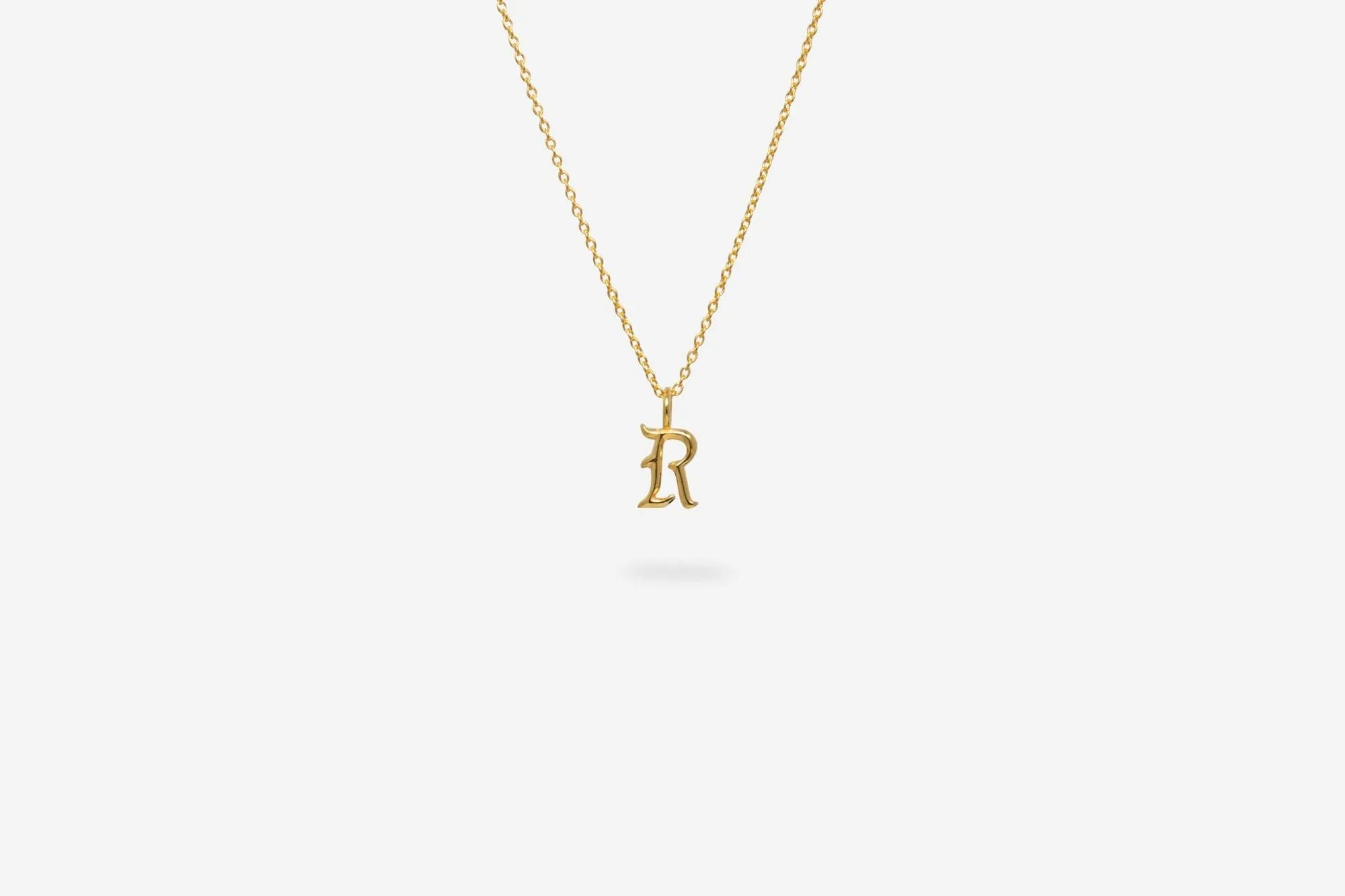 IX R Letter 22K Gold Plated Pendant