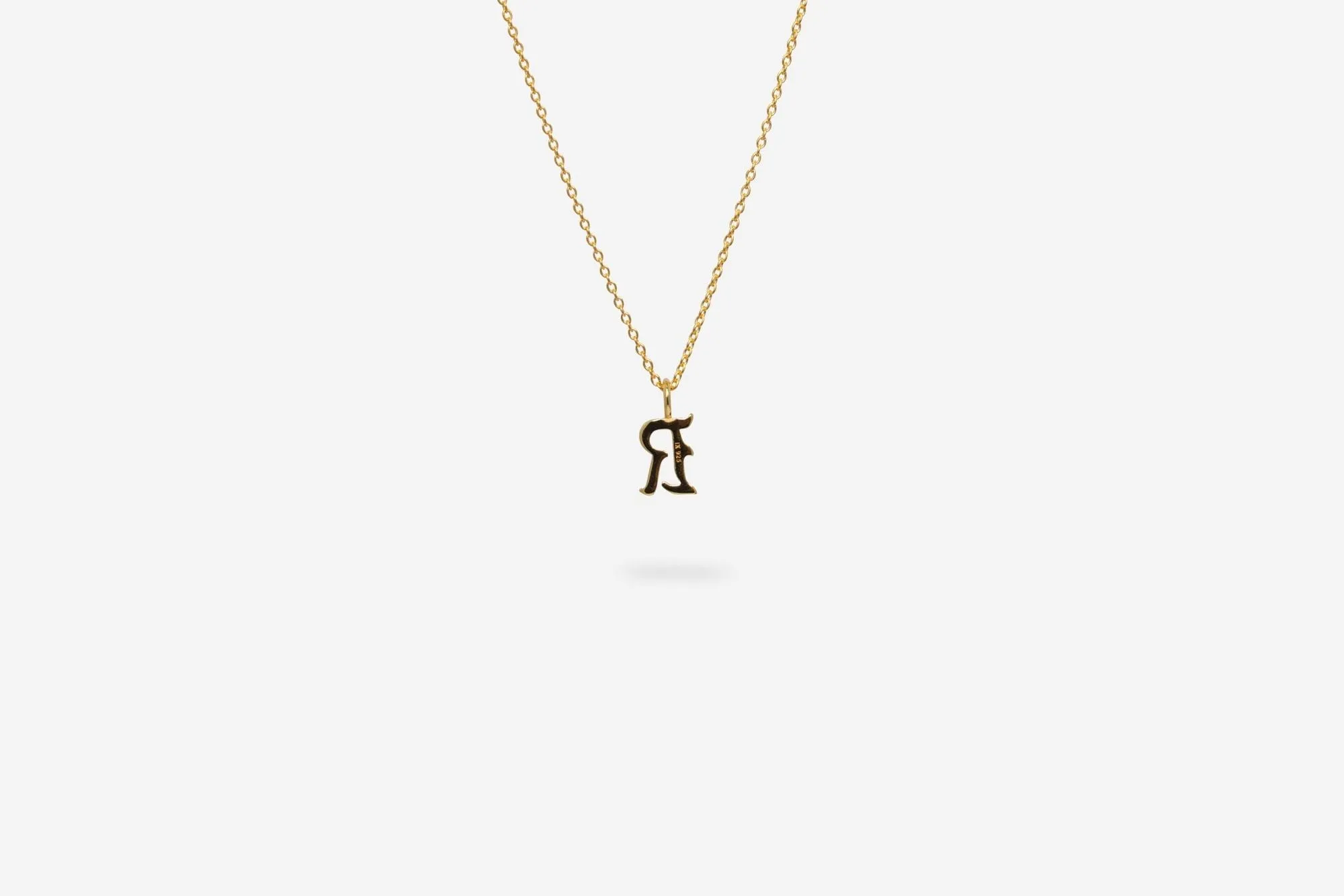 IX R Letter 22K Gold Plated Pendant